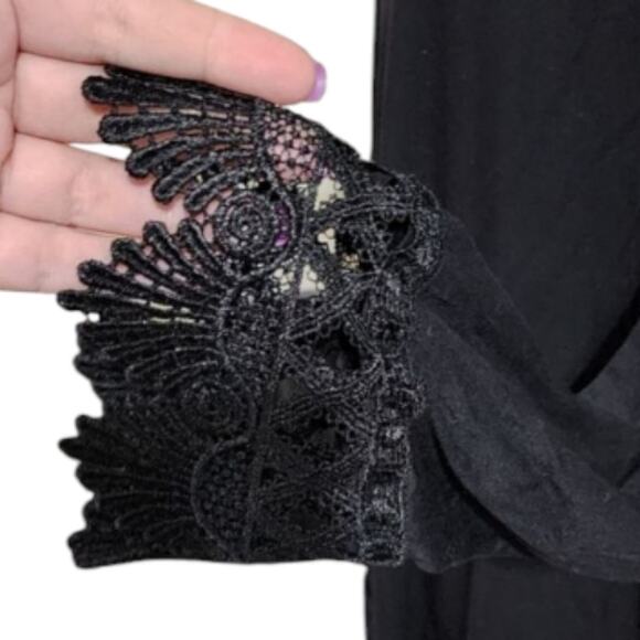 Lane Bryant black lace trimmed sleeves and hem tunic plus size 23 24 3X - Picture 4 of 6